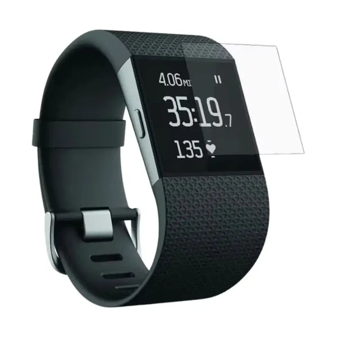 Set of five Habicare Fitbit Surge screen protectors, clear watch protectors for added screen durability and scratch resistance.