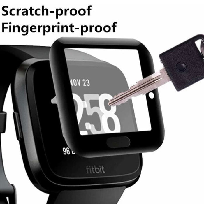 Pack of two Fitbit Versa 1 screen protectors by That Watch Shop, clear watch screen protectors for smartwatches.