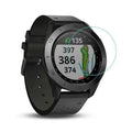 Set of five Habicare Garmin Approach S40 watch screen protectors showing clear, protective film on smartwatch display.