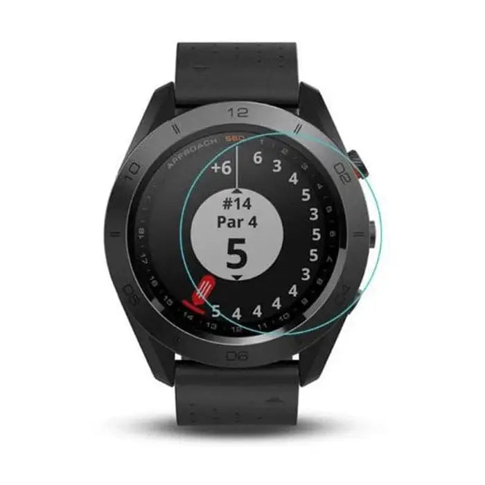 Set of five Habicare screen protectors for Garmin Approach S40 watch, offering durable protection for the watch screen.