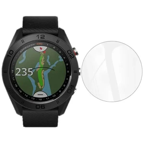 Set of five Habicare Garmin Approach S40 watch screen protectors, clear, durable covers to shield your Garmin golf watch.