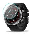 Set of five Habicare Garmin Descent Mk2/Mk2i watch screen protectors showing clear protective film on smartwatch screens.