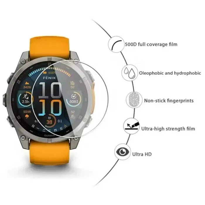 Pack of five Habicare Garmin Fenix 8 51mm Series screen protectors for watch display protection.