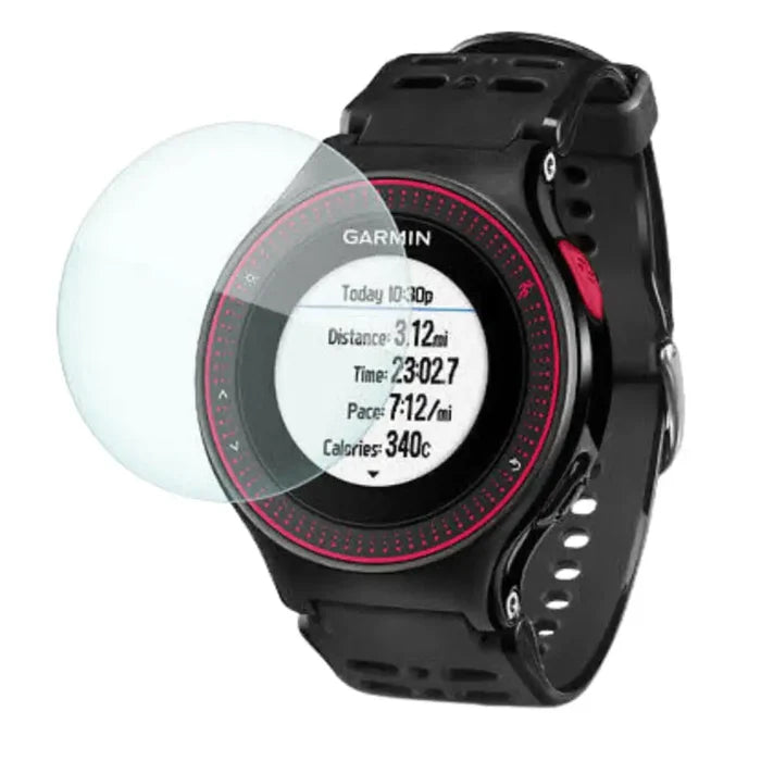 Habicare Garmin Forerunner 220 watch screen protectors, pack of 5, transparent protective films for smartwatch screens.