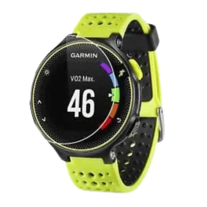 Pack of five Habicare Garmin Forerunner 230 screen protectors, clear watch screen protectors for durable, scratch-resistant protection.