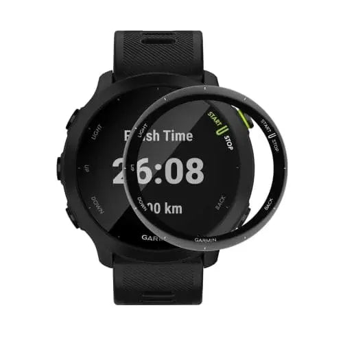 Set of five Habicare Garmin Forerunner 55 watch screen protectors, clear and durable screen protection for fitness smartwatch.