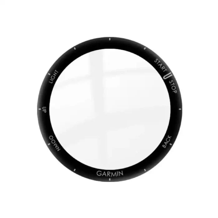 Set of five Habicare Garmin Forerunner 55 watch screen protectors showing clear, protective film on smartwatch screen.
