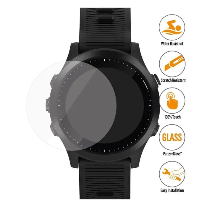 Set of five Habicare Garmin Forerunner 645 watch screen protectors showing clear, durable film for screen protection.