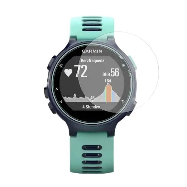 Pack of five Habicare Garmin Forerunner 735/735XT watch screen protectors showing clear, protective film for smartwatch screens.