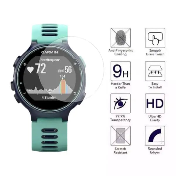 Habicare Garmin Forerunner 735/735XT watch screen protectors pack of 5, clear protective covers for smartwatch screens.
