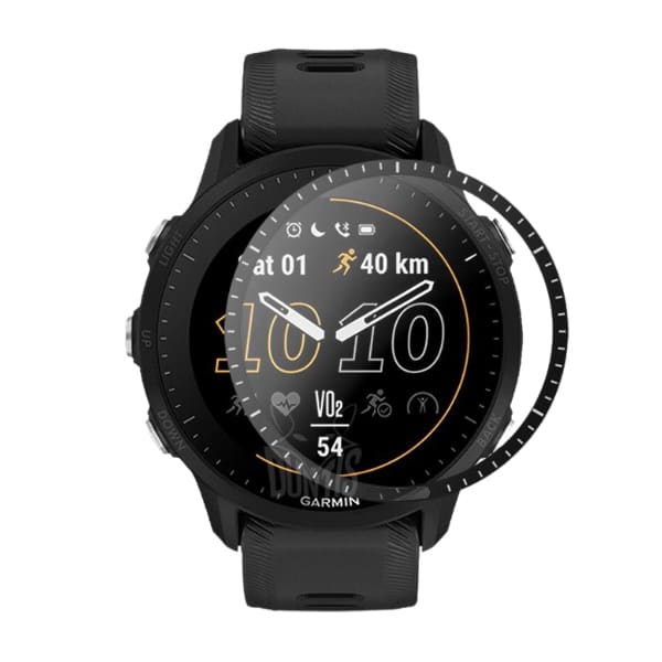 Set of two Garmin Forerunner 955 screen protectors for watch screens, designed by That Watch Shop for durable protection.