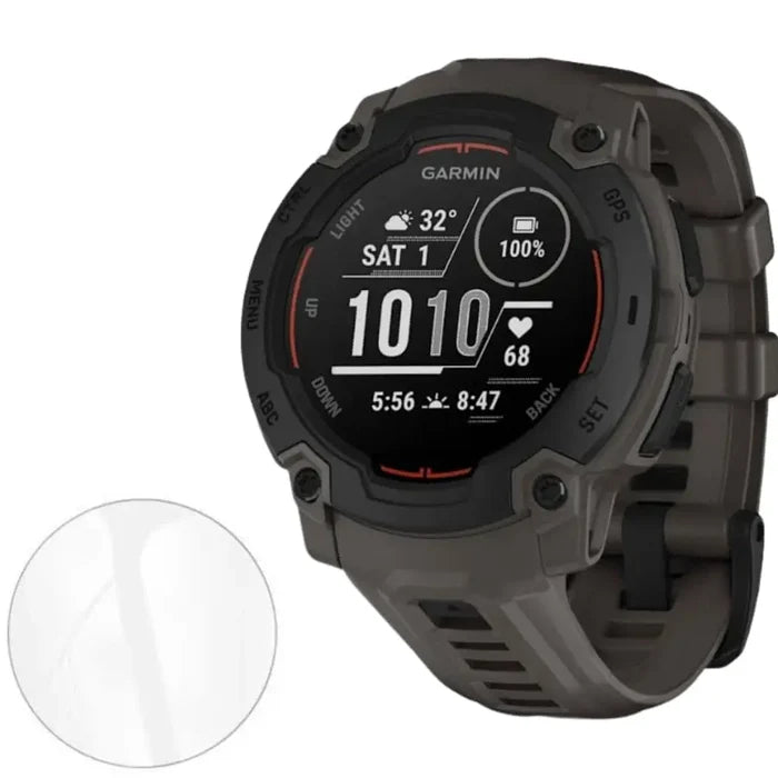 Set of five Habicare Garmin Instinct E 40mm watch screen protectors, clear protective covers for smartwatch display.