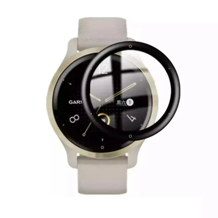 Set of five Habicare screen protectors for Garmin Venu 2S smartwatch, providing durable protection for the watch display.