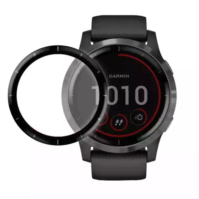 Set of five Habicare Garmin Vivoactive 4 screen protectors for watch, designed to protect the display from scratches and damage.