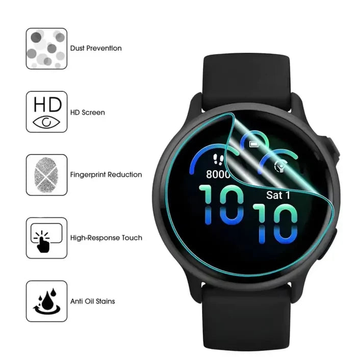 Set of five Habicare Garmin Vivoactive 6 screen protectors, clear watch screen protectors for enhanced protection and durability.