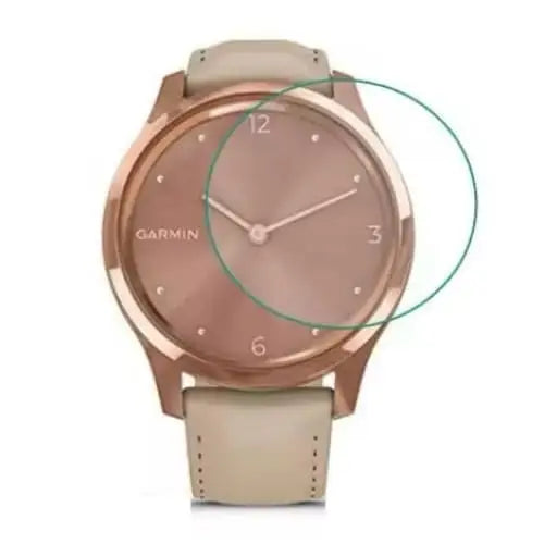 Pack of five Habicare screen protectors for Garmin Vivomove Luxe smartwatch, providing durable protection for the watch screen.