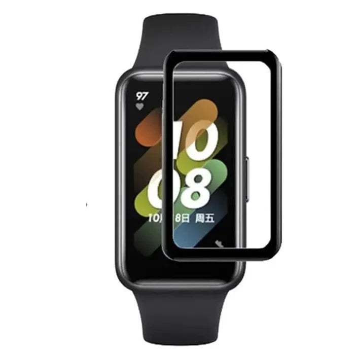 Pack of five Habicare screen protectors for Huawei Band 7 smartwatch, providing durable protection for the device's screen.