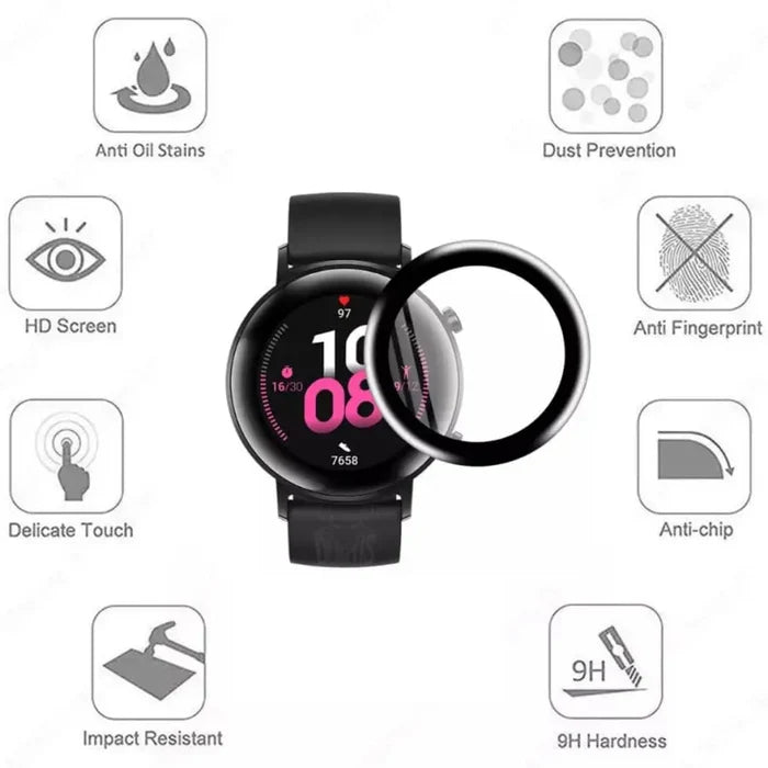 Habicare screen protectors for Huawei GT 2 42mm smartwatch, pack of 5, clear protective film for watch screen.