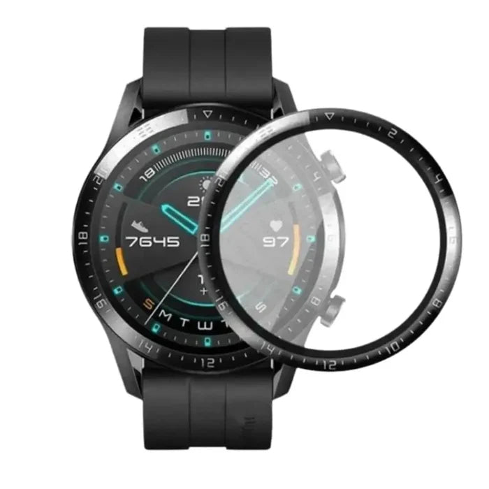 Set of five Habicare screen protectors for Huawei GT 2 46mm smartwatch, clear protective film covers the watch screen.