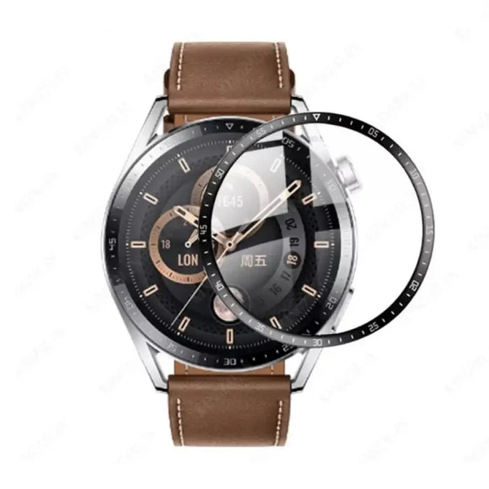 Set of five Habicare screen protectors for Huawei GT3 46mm smartwatch, providing durable protection for the watch display.