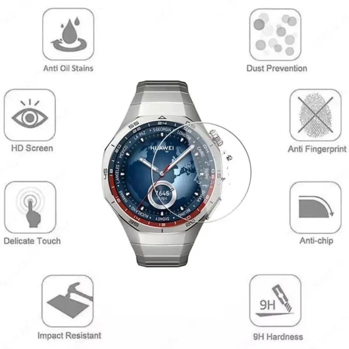 Set of five Habicare watch screen protectors for Huawei GT5 Pro 46mm smartwatches, providing clear, protective coverage.