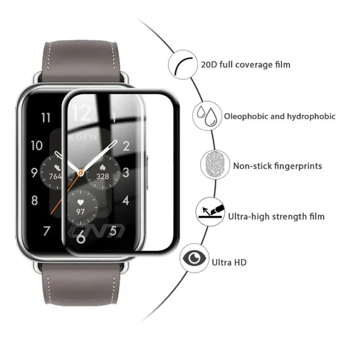 Set of five Habicare screen protectors for Huawei Watch Fit 2, clear and durable watch screen protection.
