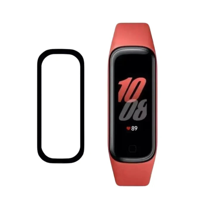 Set of five Habicare screen protectors for Samsung Galaxy Fit 2 smartwatch, providing durable, clear protection for the device screen.
