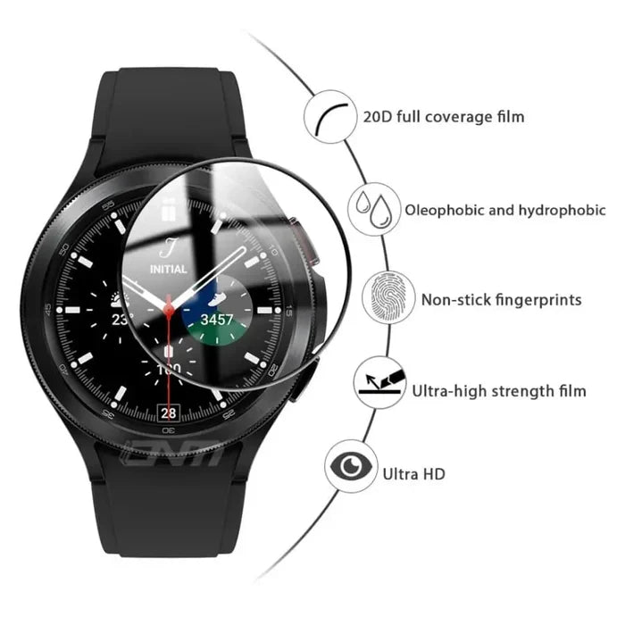 Habicare Samsung Galaxy Watch 3 41mm screen protectors, pack of 5, clear protective covers for smartwatch screens.