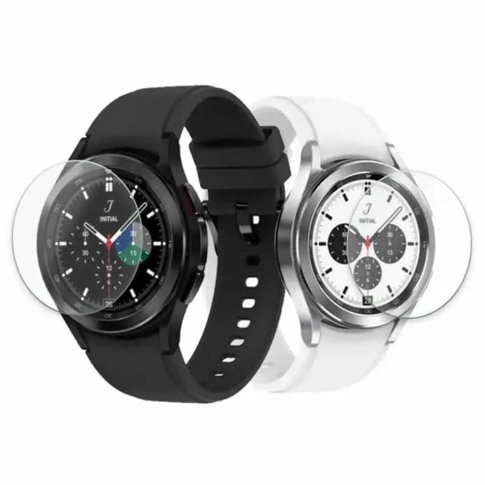 Pair of Samsung Galaxy Watch 4 40mm screen protectors from That Watch Shop, designed to shield the watch display.