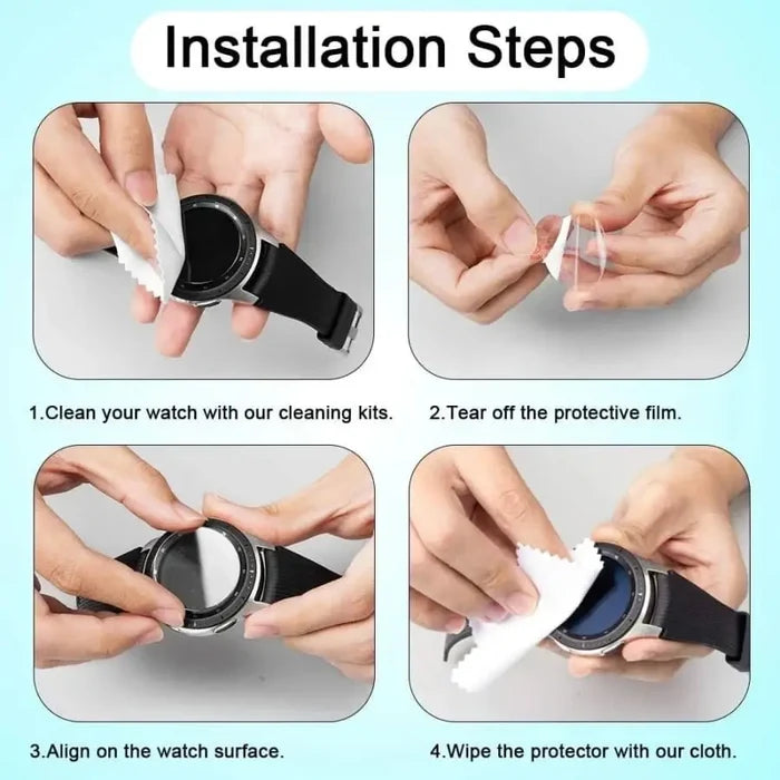 Habicare screen protectors for Samsung Galaxy Watch 4 40mm, pack of 5, clear protective covers for watch screens.