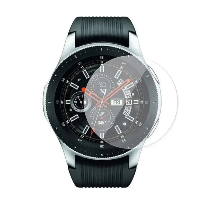 Set of five Habicare screen protectors for Samsung Galaxy Watch 46mm, offering durable protection for the watch screen.