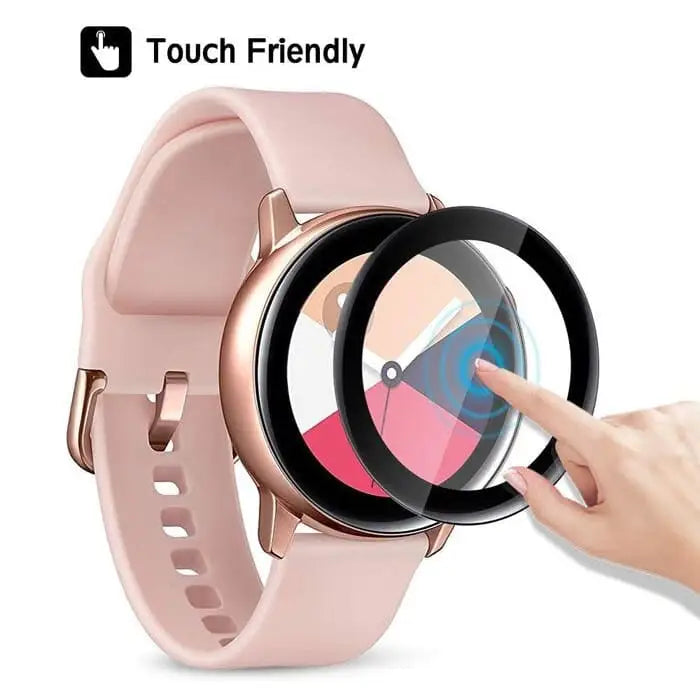 Habicare Samsung Galaxy Watch Active 2 40mm screen protectors, pack of 5, clear protective covers for smartwatch screens.