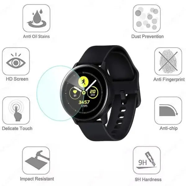 Habicare Samsung Galaxy Watch Active 40mm screen protectors, pack of 5, clear protective film for watch screen.