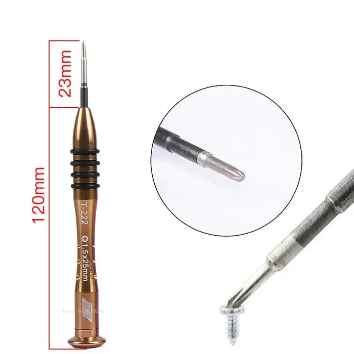 Habicare HBC screwdriver set with 1.2mm P5 and T5 bits, featuring five different sets for precise screwdriving tasks.