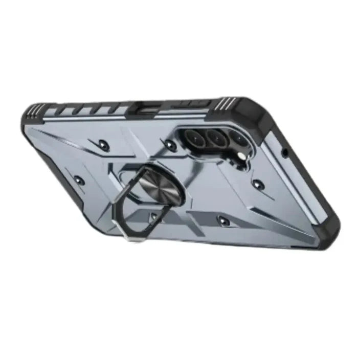 Gray Shockproof Armor Case for Samsung Galaxy A and S Series by Habicare, with rugged protective design.