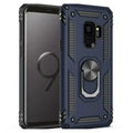 Habicare 9eight5 navy shockproof ring holder case for Samsung Galaxy series with durable protective design.