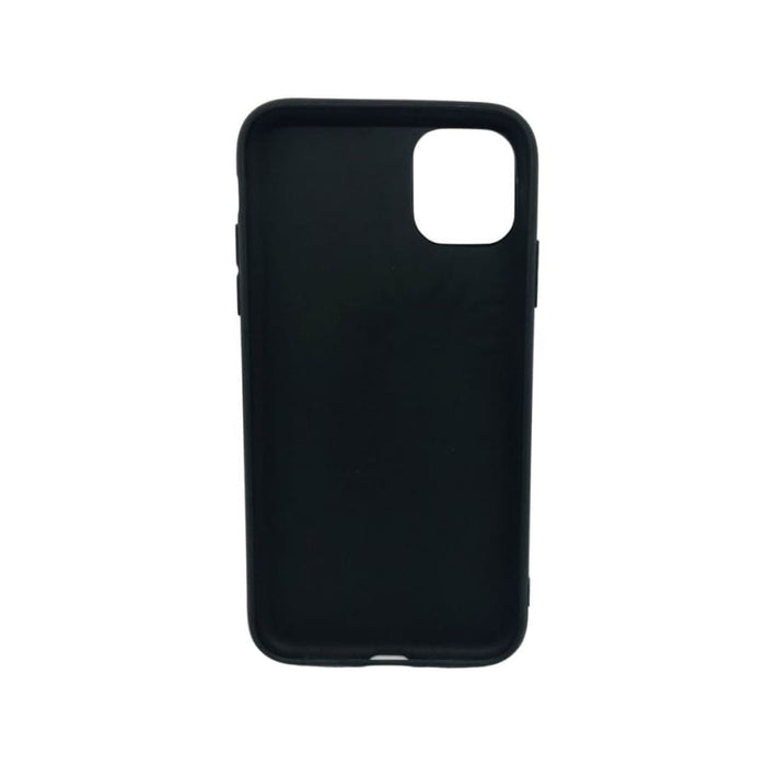 Black silicone case for iPhone 11 by 9eight5, flexible and protective phone cover with smooth finish.