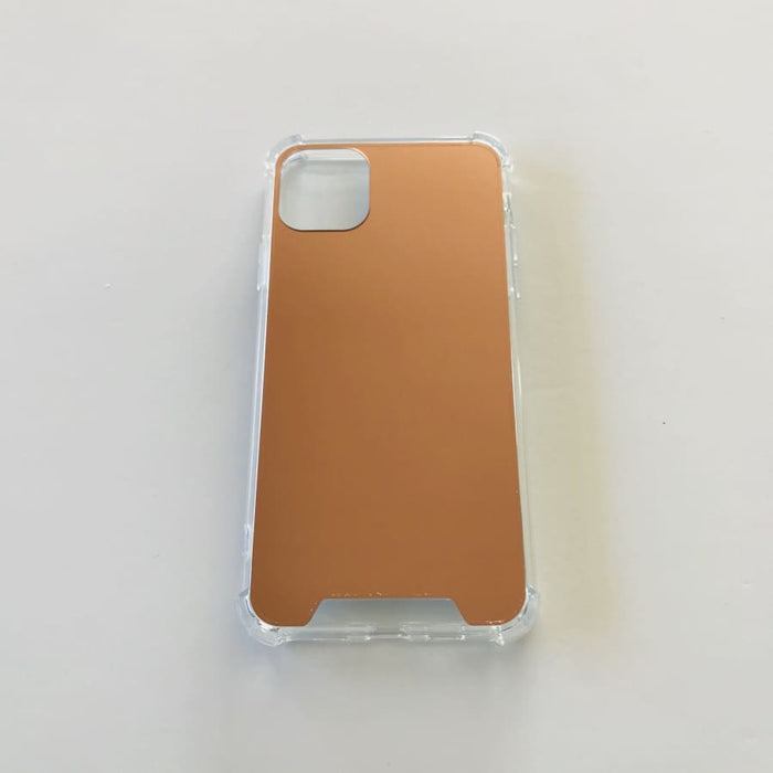 Gold mirror silicone case for iPhone 11 Pro Max by 9eight5, showcasing a sleek, reflective protective phone case.
