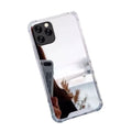 Silver mirror silicone case for iPhone 11 Pro Max by 9eight5, showing a sleek, reflective protective cover on the phone.