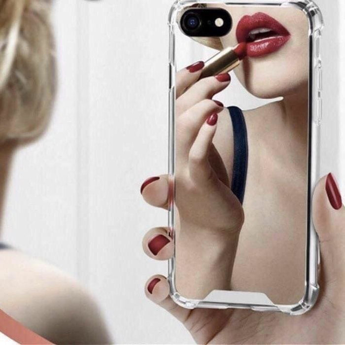 Silver mirror silicone case for iPhone 11 Pro Max by 9eight5, showing a sleek, reflective protective phone cover.