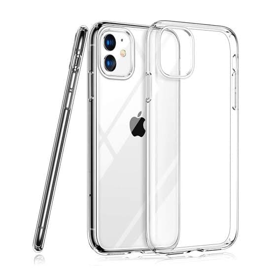 Clear silicone case for iPhone 12 and iPhone 12 Pro (6.1-inch) by 9eight5, showing a sleek, protective phone cover.