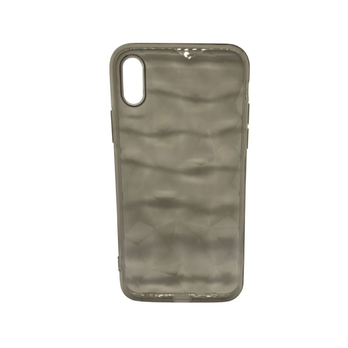 Silicone phone case for iPhone X and XS in black from 9eight5, with smooth matte finish and precise cutouts for buttons and camera.