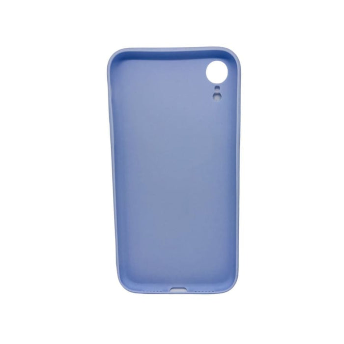 Lavender silicone phone case for iPhone XR by 9eight5, soft and flexible protective cover with precise cutouts.