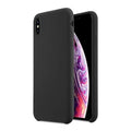 Black silicone case for iPhone XS Max by 9eight5, showing a close-up of the soft, flexible protective phone cover.