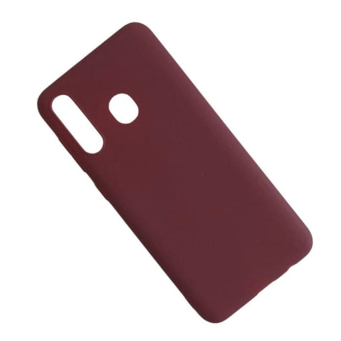Maroon silicone phone case for Samsung Galaxy A20 and A30 by 9eight5, featuring a smooth, flexible protective design.