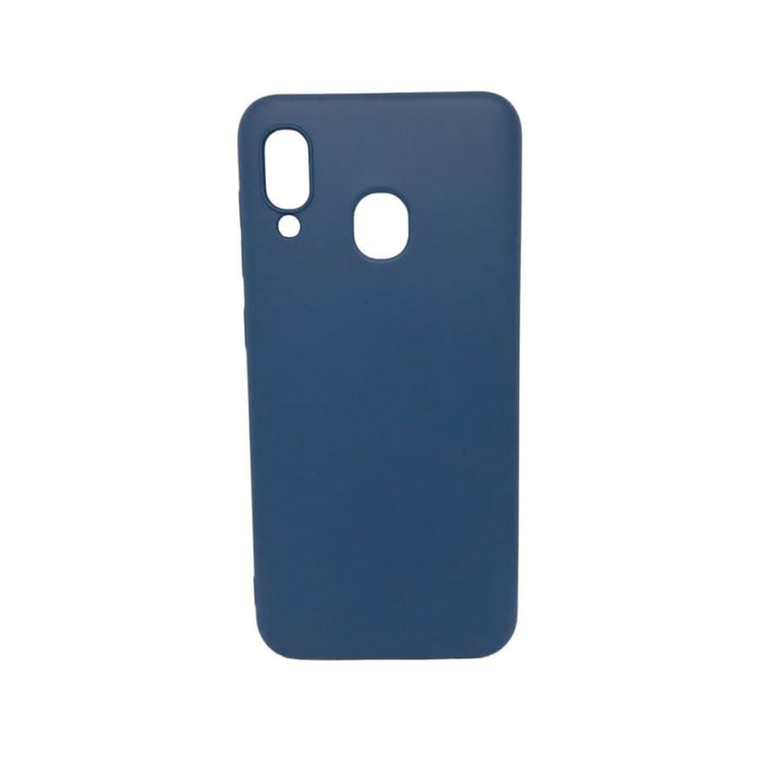 Silicone phone case for Samsung Galaxy A20 and A30 by 9eight5, showing a sleek, flexible black protective cover.