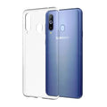 Clear silicone case for Samsung Galaxy A40 by 9eight5, showcasing a slim, flexible phone case with precise cutouts and smooth finish.