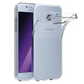 Clear silicone phone case for Samsung Galaxy A5 (2017) by 9eight5, showing a slim, flexible protective cover with precise cutouts.
