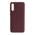 Maroon silicone phone case for Samsung Galaxy A50 and A50S by 9eight5, showing a close-up of the textured protective cover.