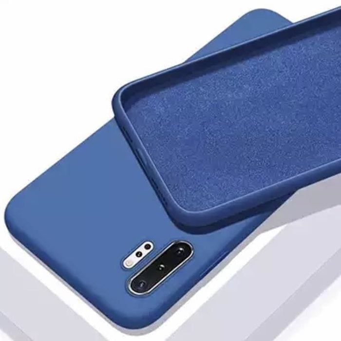 Silicone phone case in black for Samsung Galaxy A50 and A50S, by 9eight5, shown on the device with a smooth, flexible cover.